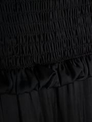 River Island Black Crinkle Shirred Midi Dress - Image 4 of 4