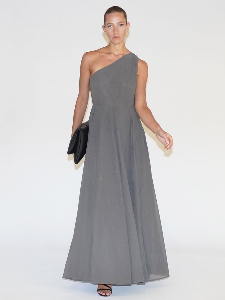Religion Brown One Shoulder Maxi Dress With Full Skirt - Image 2 of 7