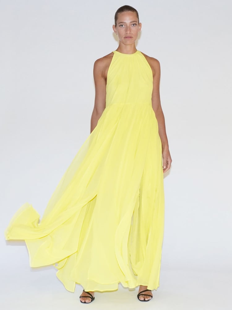 Religion Yellow Dusk Halter Neck Maxi Dress With Full Skirt - Image 2 of 6