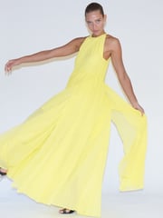Religion Yellow Dusk Halter Neck Maxi Dress With Full Skirt - Image 5 of 6
