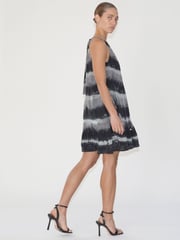 Religion Black Halterneck Mini Dress in Tie Dye Stripe With Drawstring - Image 3 of 6