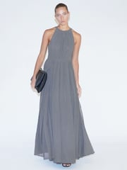 Religion Grey Dusk Halter Neck Maxi Dress With Full Skirt - Image 1 of 7