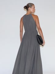 Religion Grey Dusk Halter Neck Maxi Dress With Full Skirt - Image 2 of 7