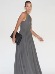 Religion Grey Dusk Halter Neck Maxi Dress With Full Skirt - Image 3 of 7