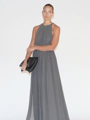 Religion Grey Dusk Halter Neck Maxi Dress With Full Skirt - Image 6 of 7
