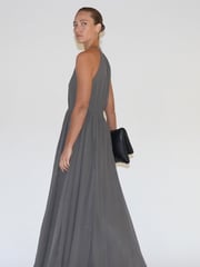 Religion Grey Dusk Halter Neck Maxi Dress With Full Skirt - Image 7 of 7