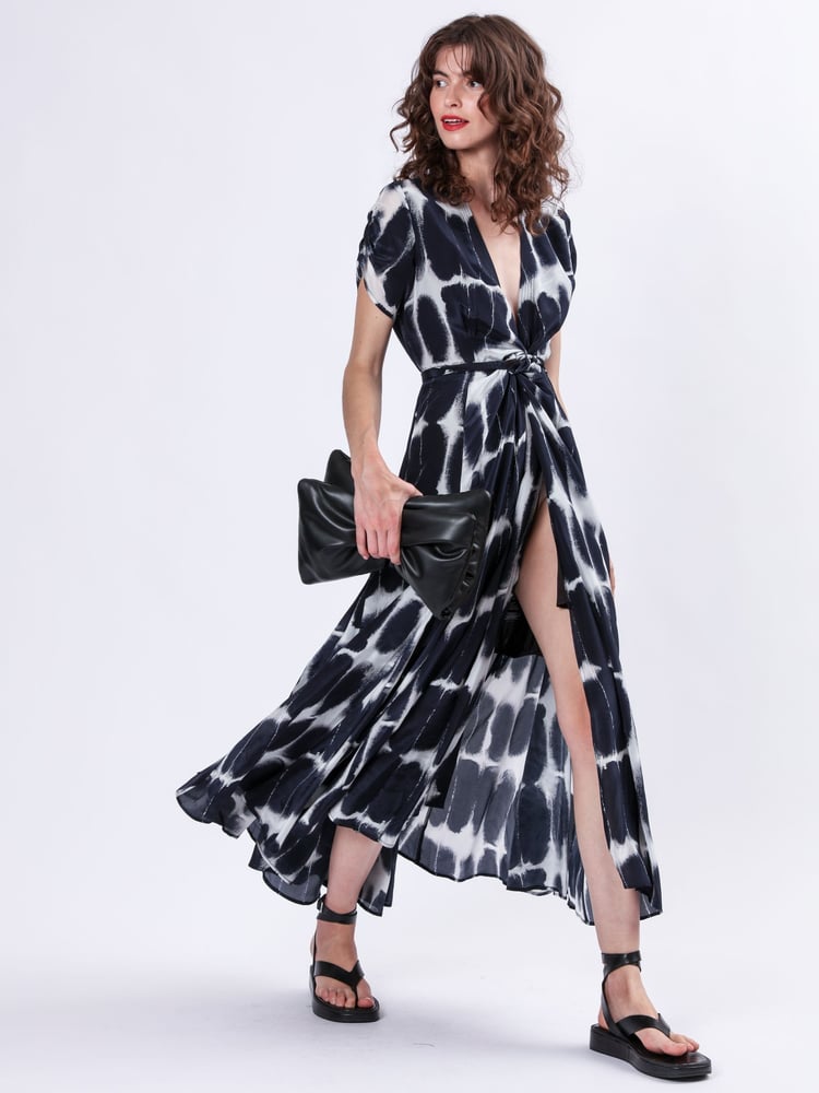 Religion Blue Delight Wrap Dress With Full Skirt - Image 1 of 7