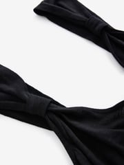 Black Jersey Wide Leg V-Neck Jumpsuit - Image 7 of 8