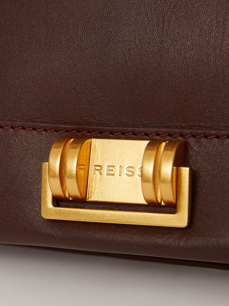 Reiss Oxblood Sariah Leather Suede Shoulder Bag - Image 4 of 4