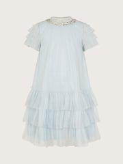 Monsoon Blue Alexandra Ruffle Swing Dress - Image 3 of 5