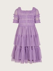 Monsoon Purple Ruffle Tiered Tulle Dress - Image 2 of 3