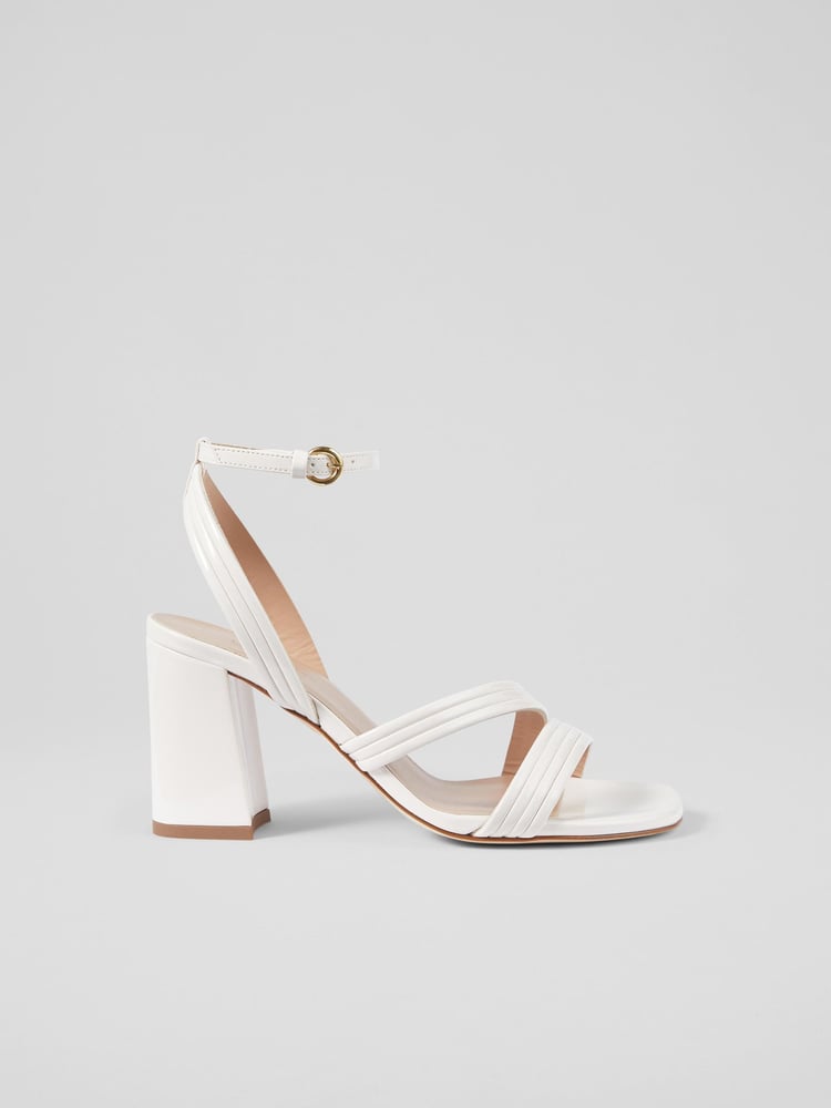 LK Bennett Cream Edita Pearl Strap Block Heels - Image 1 of 4