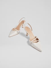 LK Bennett Natural Madely Double Strap Kitten Shoes - Image 3 of 4