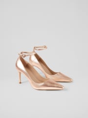 LK Bennett Metallic Catelyn Copper Ankle Strap Closed Courts - Image 3 of 4
