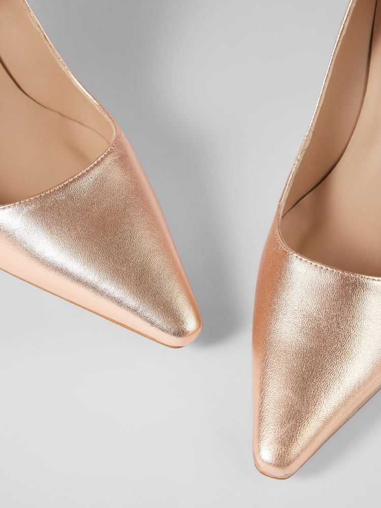 LK Bennett Metallic Catelyn Copper Ankle Strap Closed Courts - Image 4 of 4