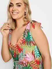 Yours Curve Red Limited Tiered Frill Tie Sleeve Mini Dress - Image 4 of 5