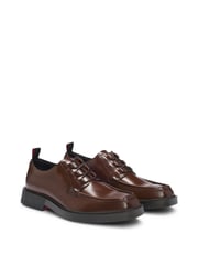 HUGO Brown Piping Detail Derby Shoes In Leather - Image 1 of 4