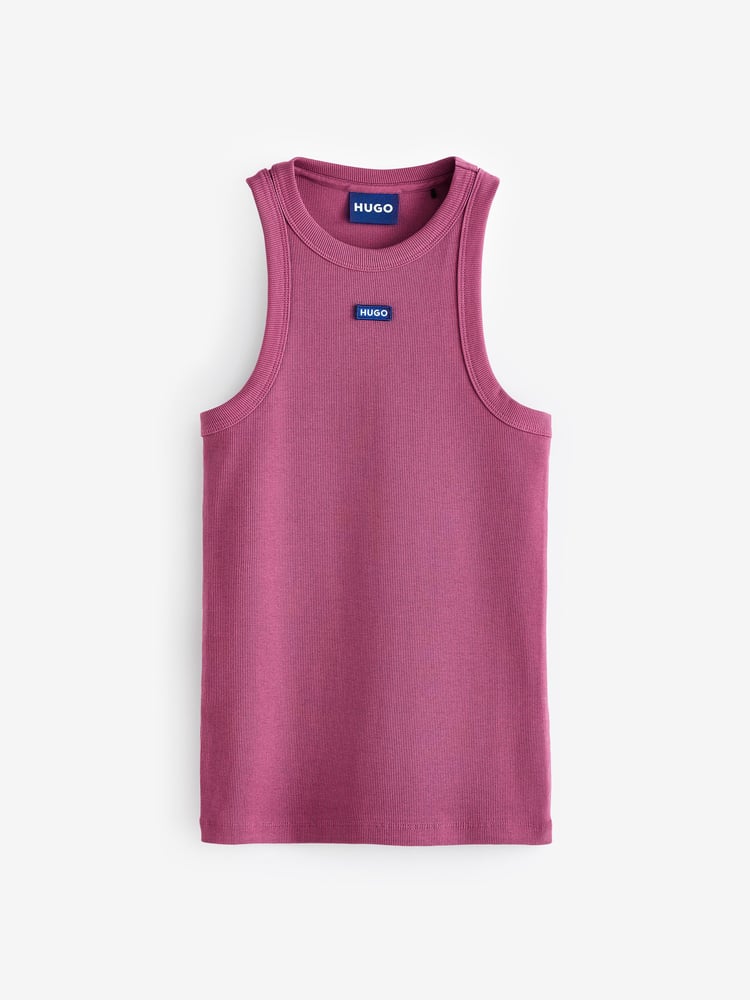 HUGO Blue HUGO Slim Fit Stretch Cotton Top With Logo Badge - Bild 5 von 5