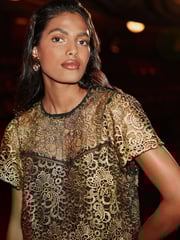 Love & Roses Gold Metallic Lace Shell Top - Image 2 of 4