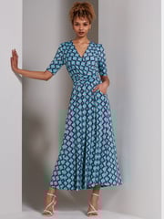 Jolie Moi Green Bree Half Sleeve Jersey Maxi Dress - Image 1 of 6