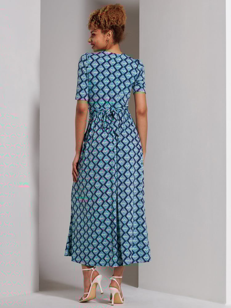 Jolie Moi Green Bree Half Sleeve Jersey Maxi Dress - Image 2 of 6