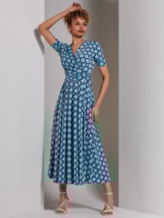 Jolie Moi Green Bree Half Sleeve Jersey Maxi Dress - Image 4 of 6