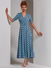 Jolie Moi Green Bree Half Sleeve Jersey Maxi Dress - Image 6 of 6