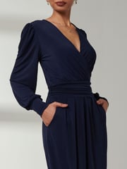 Jolie Moi Blue Kinslee Long Sleeve Pegged Dress - Image 3 of 6