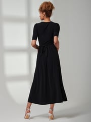 Jolie Moi Black Bree Half Sleeve Jersey Maxi Dress - Image 2 of 6
