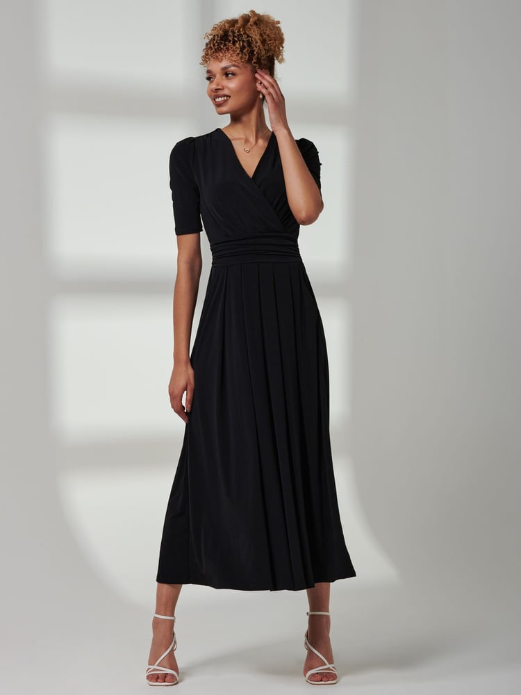 Jolie Moi Black Bree Half Sleeve Jersey Maxi Dress - Image 6 of 6