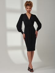 Jolie Moi Black Kinslee Long Sleeve Pegged Dress - Image 3 of 6
