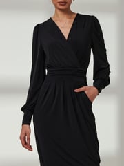 Jolie Moi Black Kinslee Long Sleeve Pegged Dress - Image 6 of 6