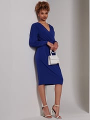 Jolie Moi Mid Blue Kinslee Long Sleeve Pegged Dress - Image 5 of 6