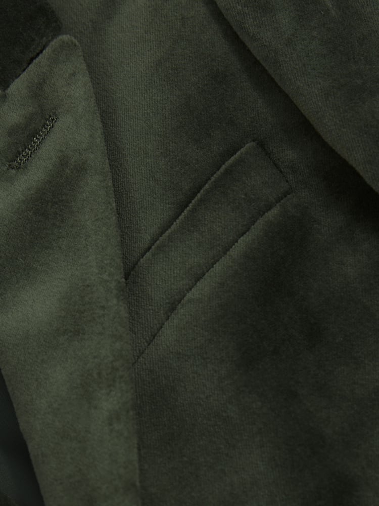 Reiss Sage Green Apsara 9-13 yrs Velvet Single Breasted Blazer - Image 3 of 3