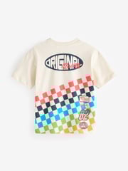 Blue/Ecru Racing Car Relaxed Fit Graphic Print Short Sleeve 100% Cotton T-Shirts 3 Pack (3-16yrs) - Image 3 of 8