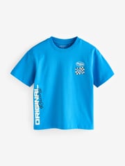 Blue/Ecru Racing Car Relaxed Fit Graphic Print Short Sleeve 100% Cotton T-Shirts 3 Pack (3-16yrs) - Image 4 of 8