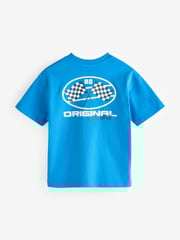Blue/Ecru Racing Car Relaxed Fit Graphic Print Short Sleeve 100% Cotton T-Shirts 3 Pack (3-16yrs) - Image 5 of 8