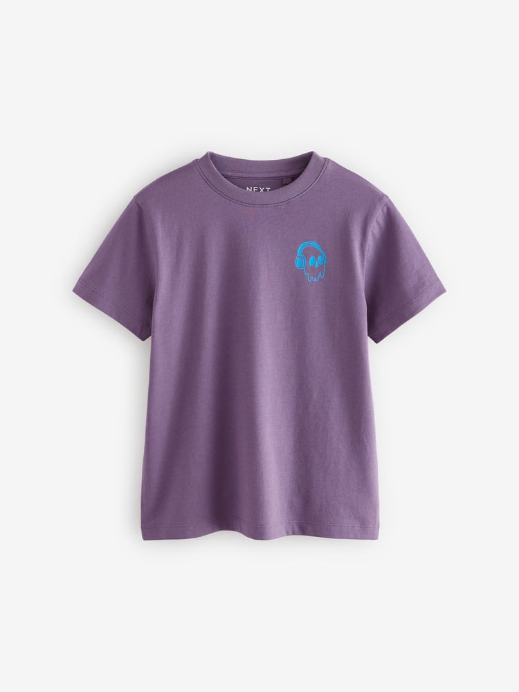 Green/Red/Camel/Purple Short Sleeve Small Graphic T-Shirts 4 Pack (3-16yrs) - Image 2 of 8