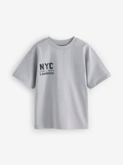 Rust Brown/Black/Blue/Grey Relaxed Fit Graphic Short Sleeve T-Shirts 4 Pack (3-16yrs) - Image 2 of 9