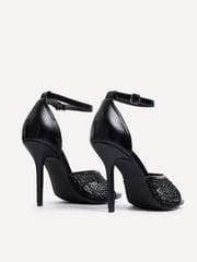 Linzi Black Erica Mesh Diamante Stiletto Heeled Sandals - Image 4 of 5
