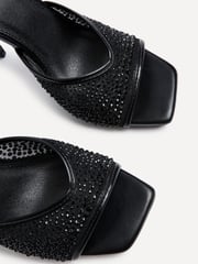 Linzi Black Erica Mesh Diamante Stiletto Heeled Sandals - Image 5 of 5