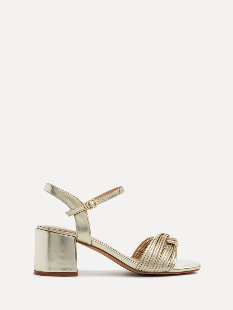 Linzi Gold Susanna Block Heeled Sandals With Knotted Front Detail - Image 2 of 5