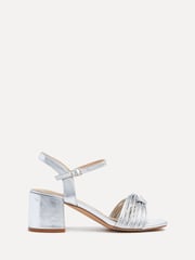 Linzi Silver Susanna Block Heeled Sandals With Knotted Front Detail - Image 2 of 5
