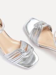 Linzi Silver Susanna Block Heeled Sandals With Knotted Front Detail - Image 5 of 5