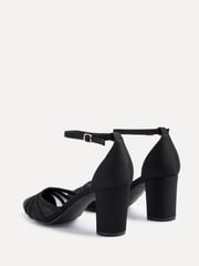 Linzi Black Tasha Scuba Block Court Heels With Mesh Front Detail - Image 4 of 5