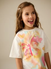 Ecru Butterfly Oversized T-Shirt And Cycle Shorts Top & Shorts Set (3-16yrs) - Image 5 of 9