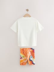 Ecru Butterfly Oversized T-Shirt And Cycle Shorts Top & Shorts Set (3-16yrs) - Image 7 of 9