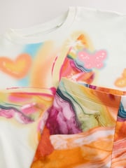 Ecru Butterfly Oversized T-Shirt And Cycle Shorts Top & Shorts Set (3-16yrs) - Image 9 of 9