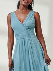Jolie Moi Green Pleated Bodice Chiffon Maxi Dress - Image 3 of 6