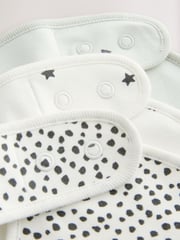Black/White Baby Regular 100% Cotton Bibs 3 Pack - Image 5 of 6